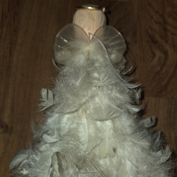 Vintage Christmas Angel Tree Topper Feathers White Pipe Cleaners - Picture 4 of 7